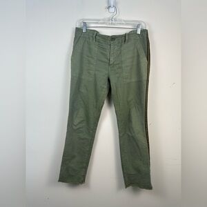 Nili Lotan Sage Green Side Stripe Pants Size 4 Ankle Utility Pant